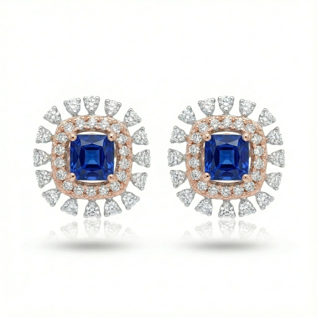 Tulip Diamond Stud Earrings