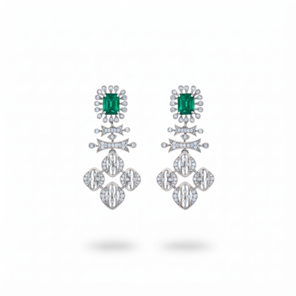 Emerald Dangler Earrings