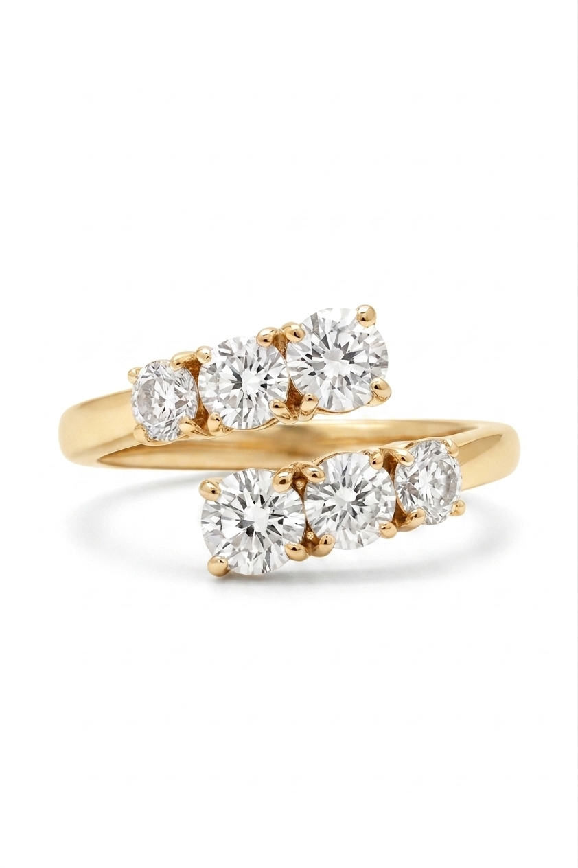 Moissanite Triplet Ring