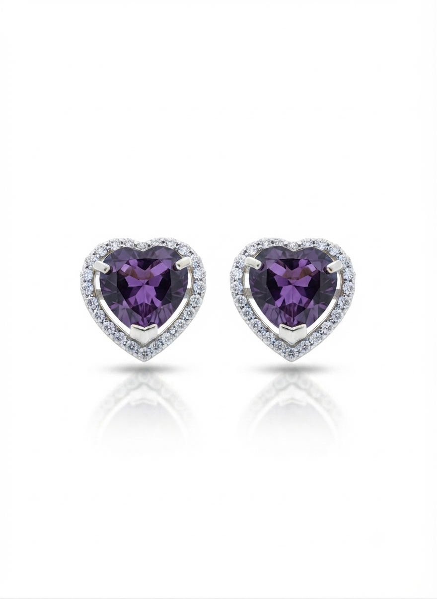 Purple Heart Earrings