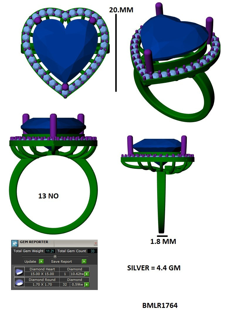 Sparkling Heart Ring