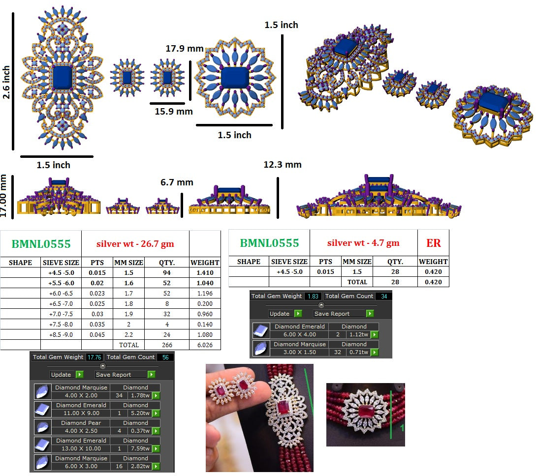 Shahi Ruby Diamond Set