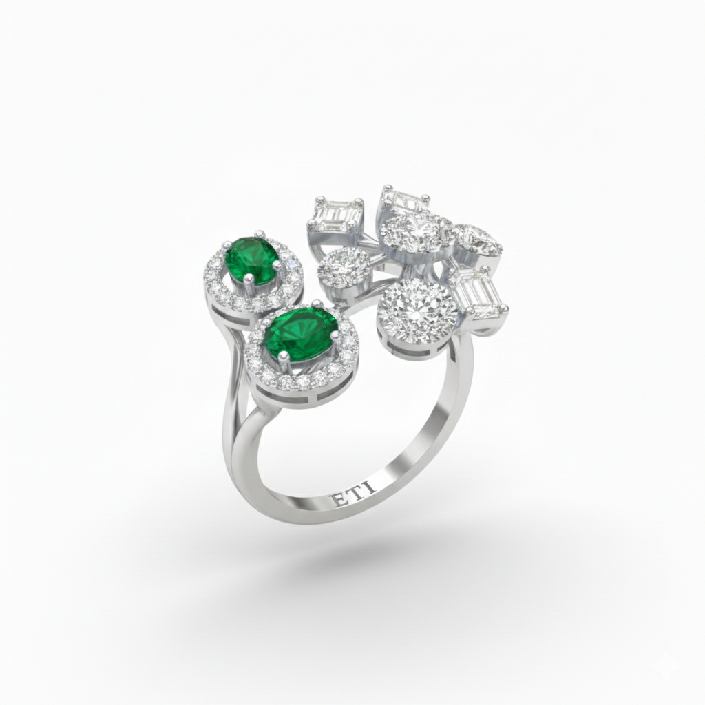 Twin Emerald Ring