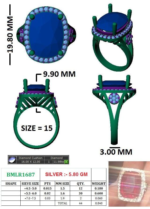 Sterling Silver Ruby ring