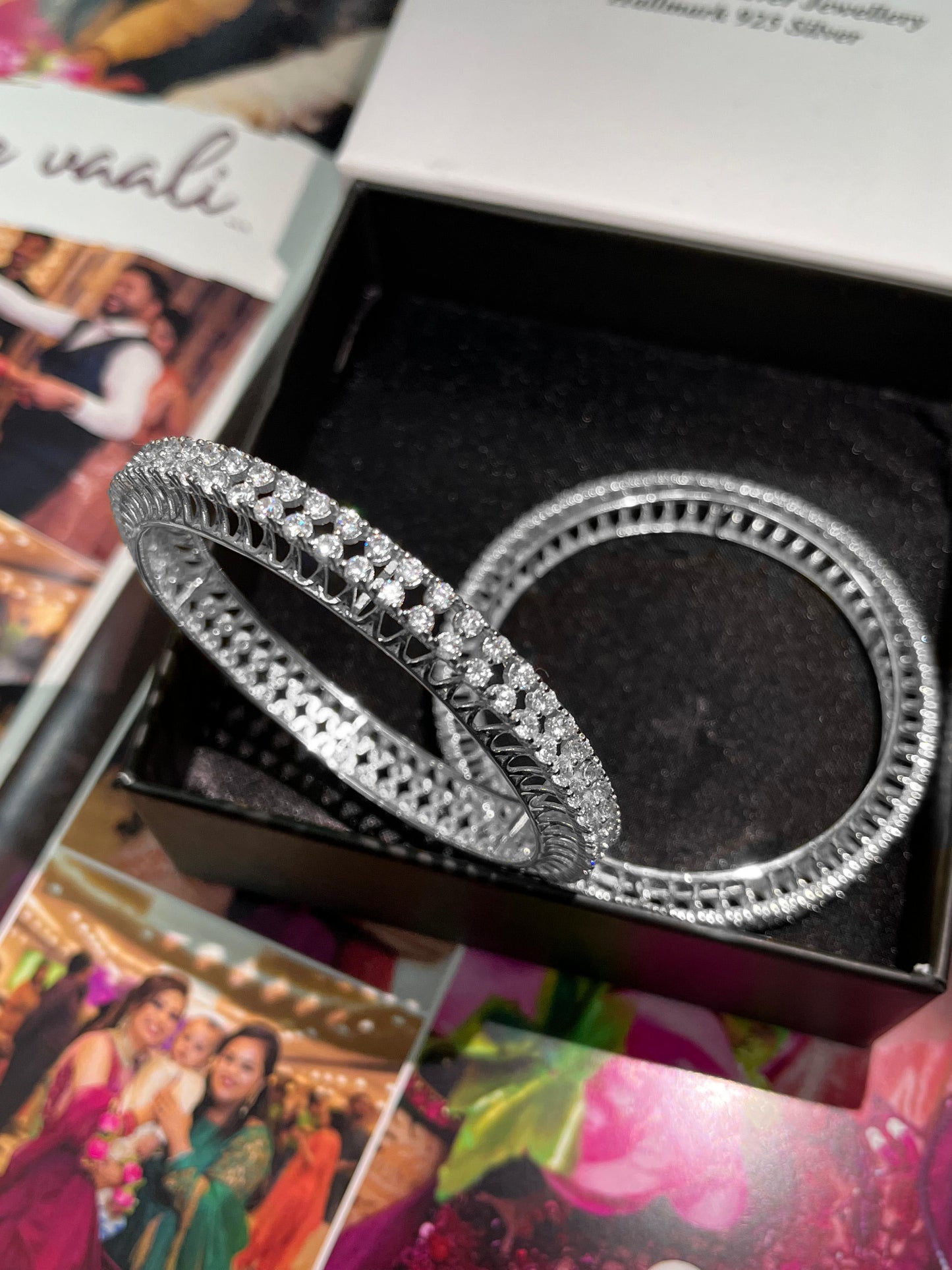 Double Layer Diamond Bangles