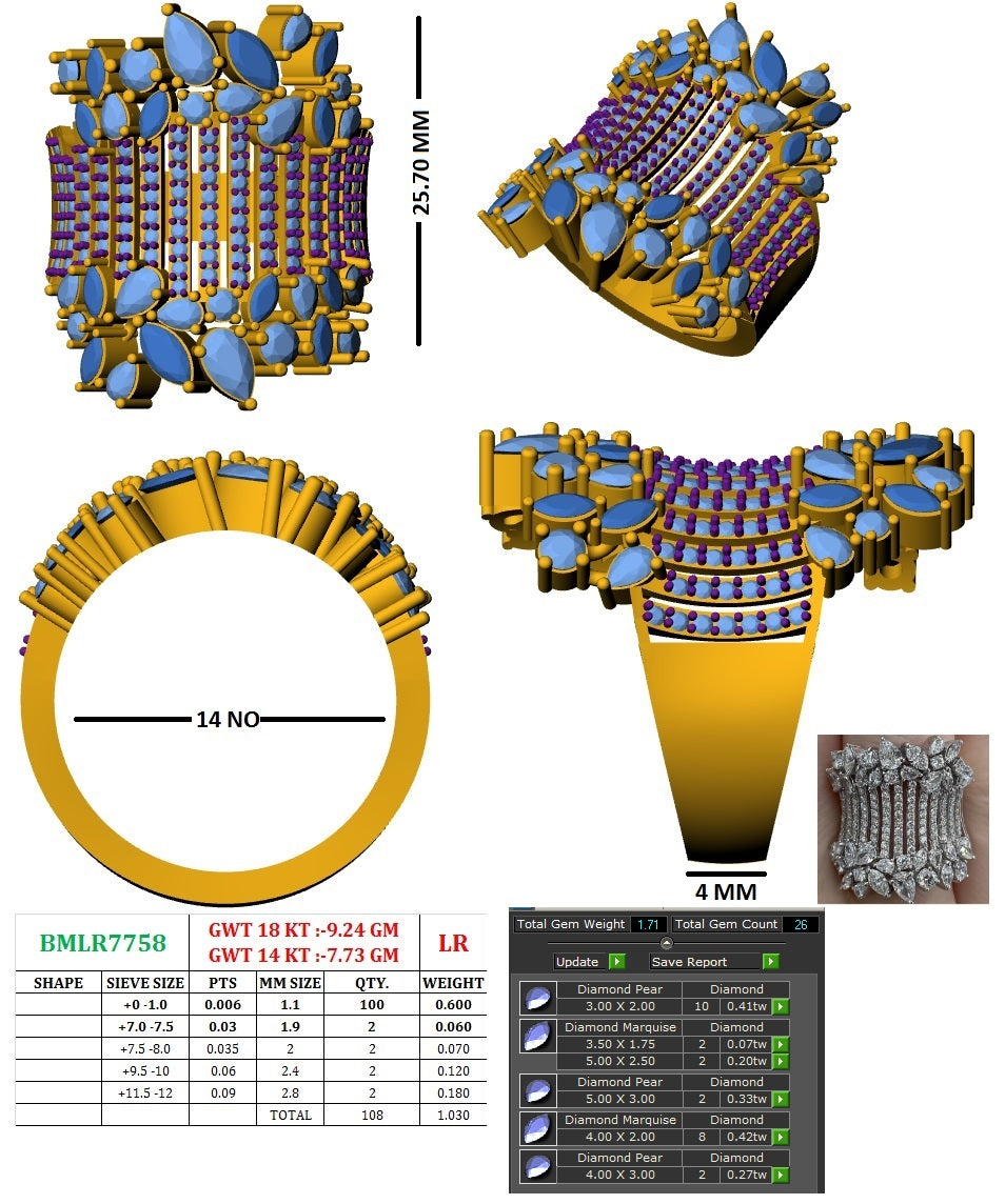 Shine Pear Marquise Ring