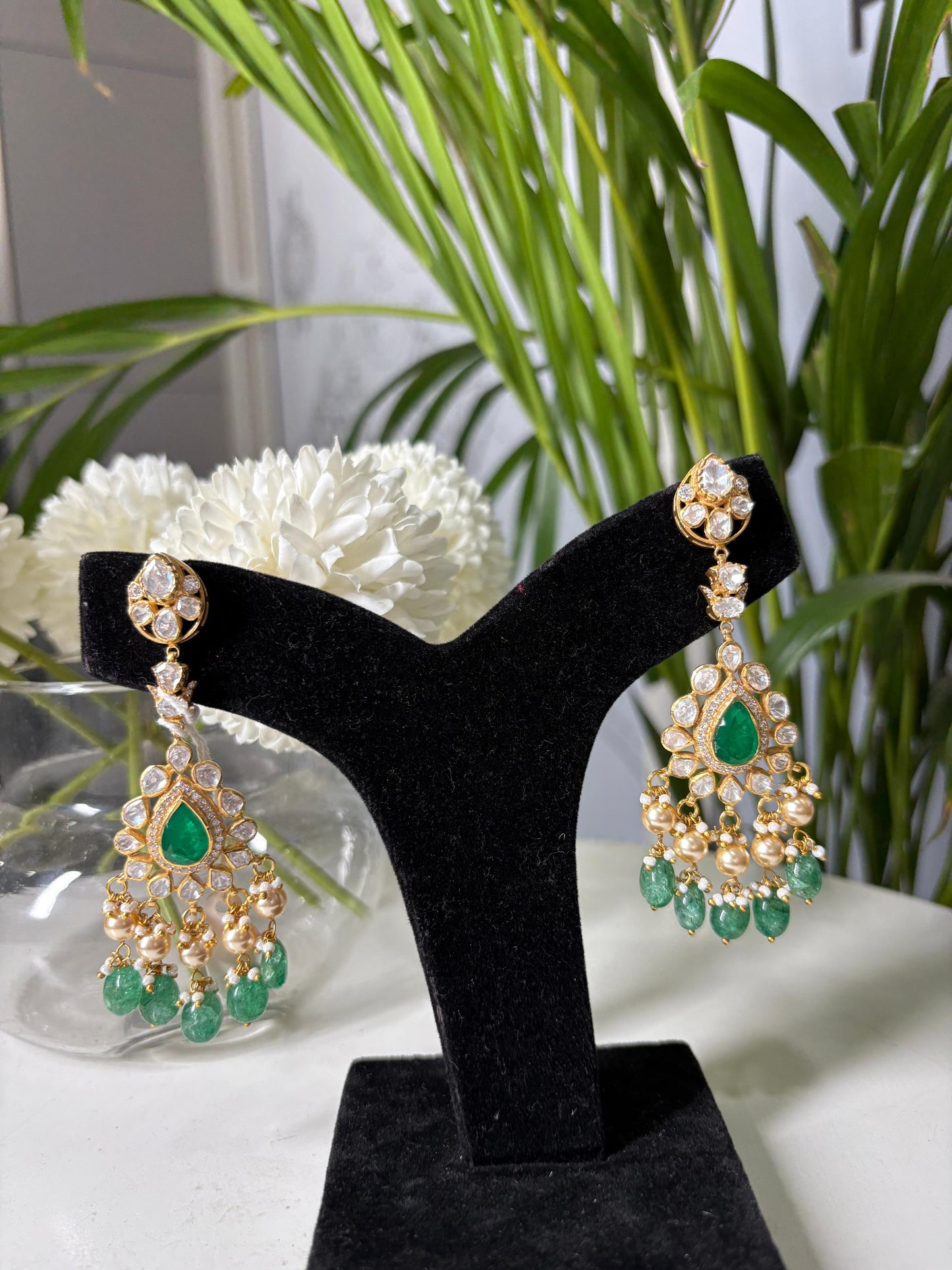 Moissanite Polki Earrings
