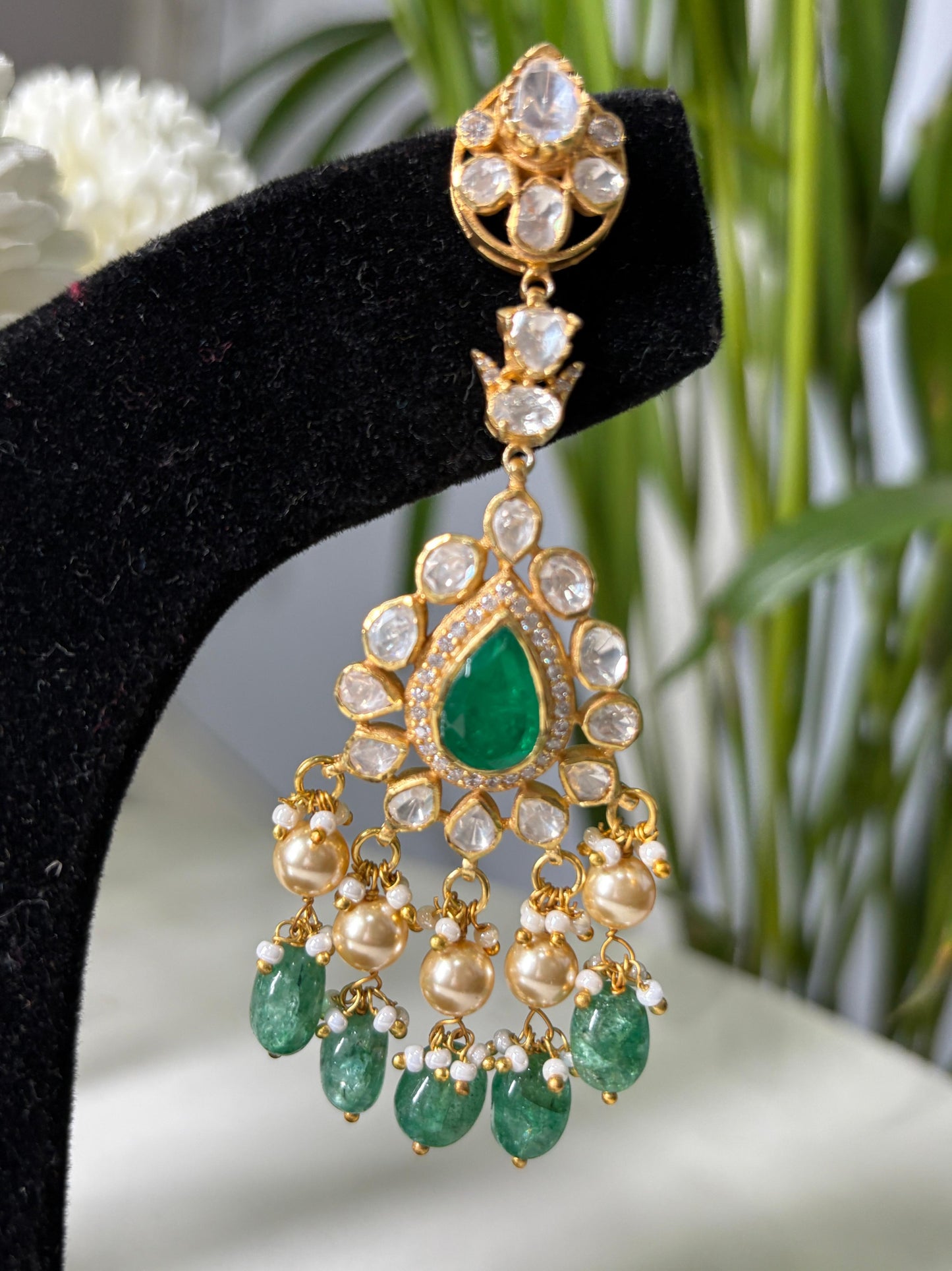Moissanite Polki Earrings