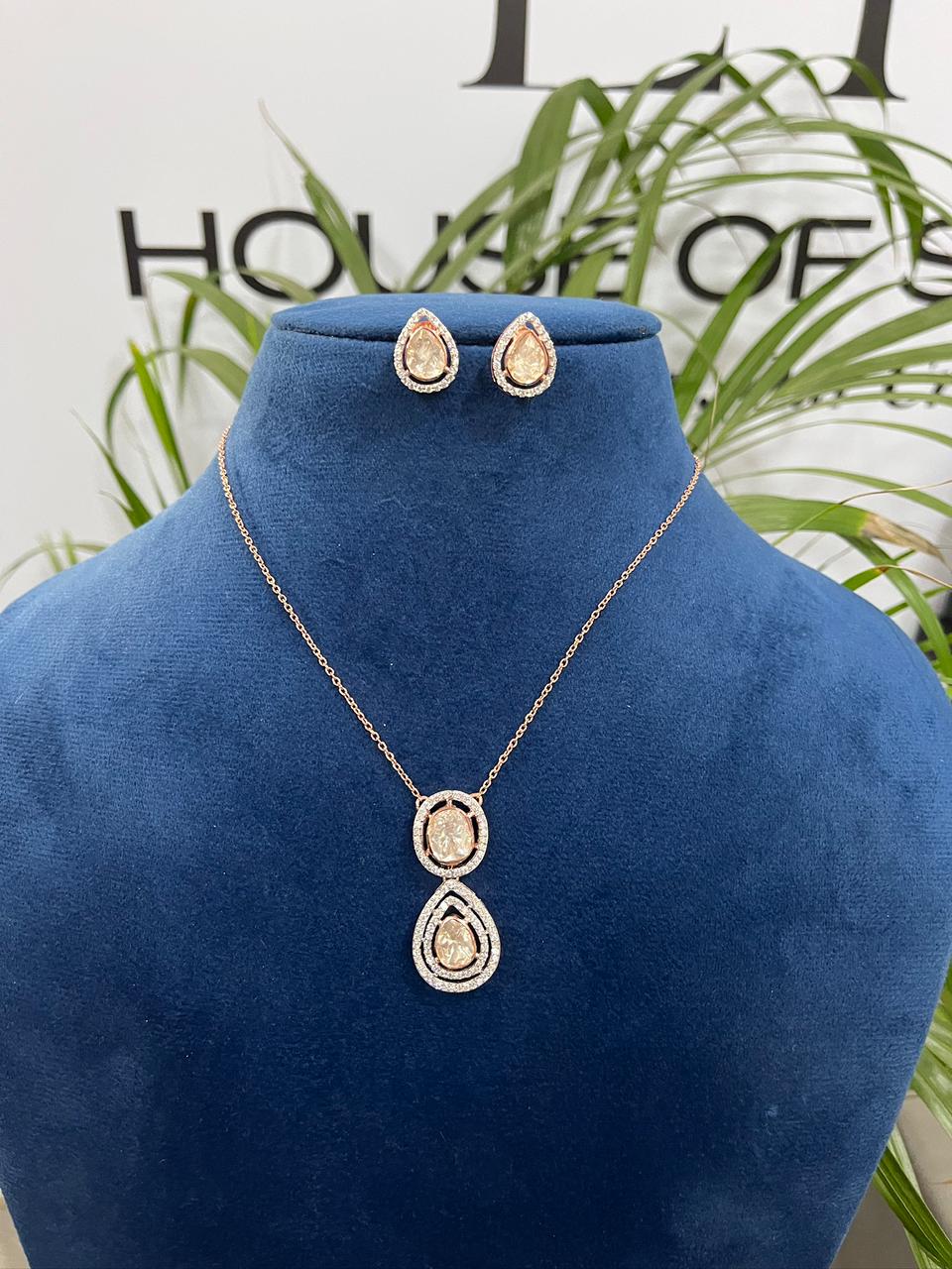 Pear Polki Necklace Set