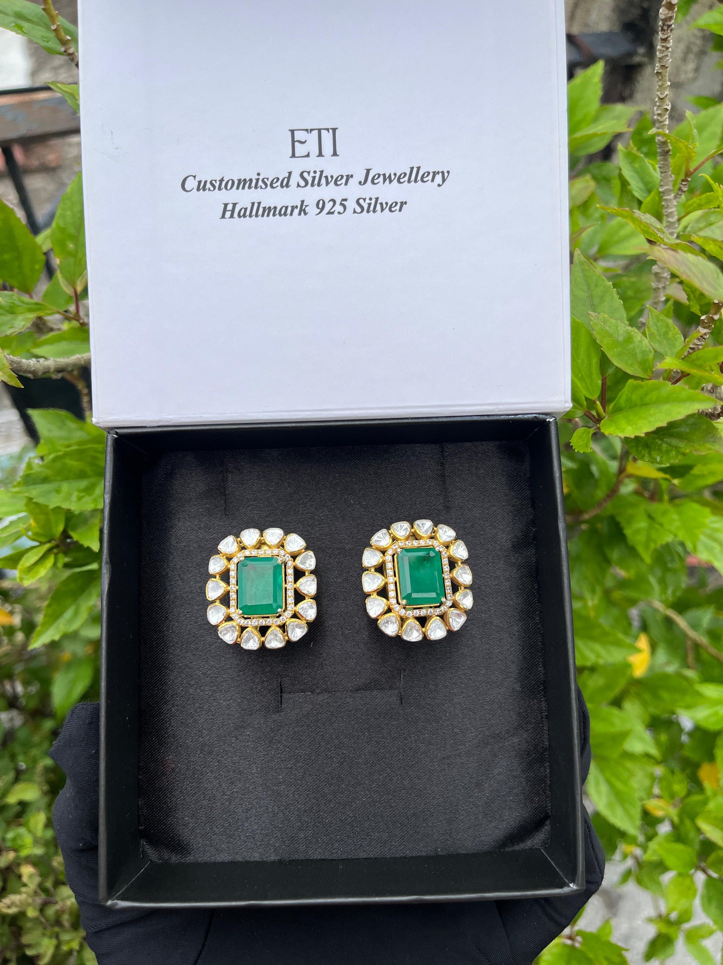 Polki Emerald Earrings