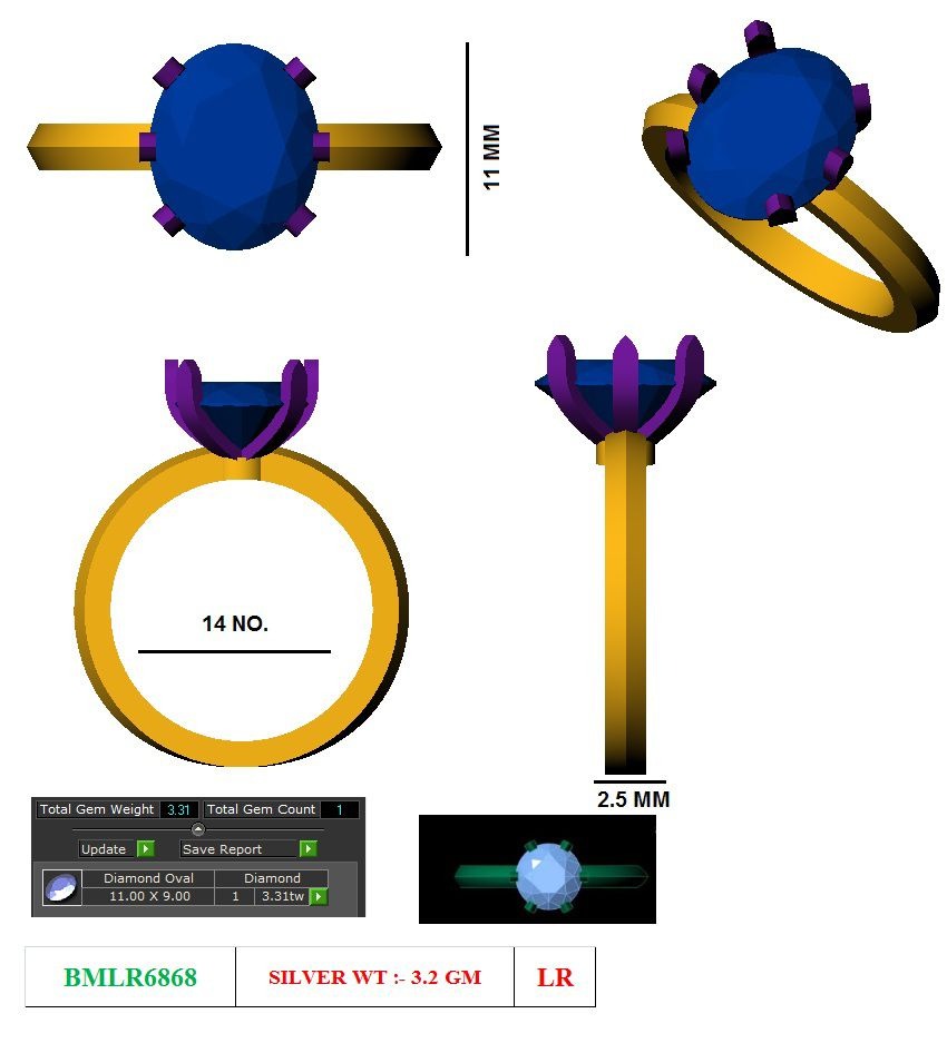 Oval Cut Moissanite Solitaire Ring