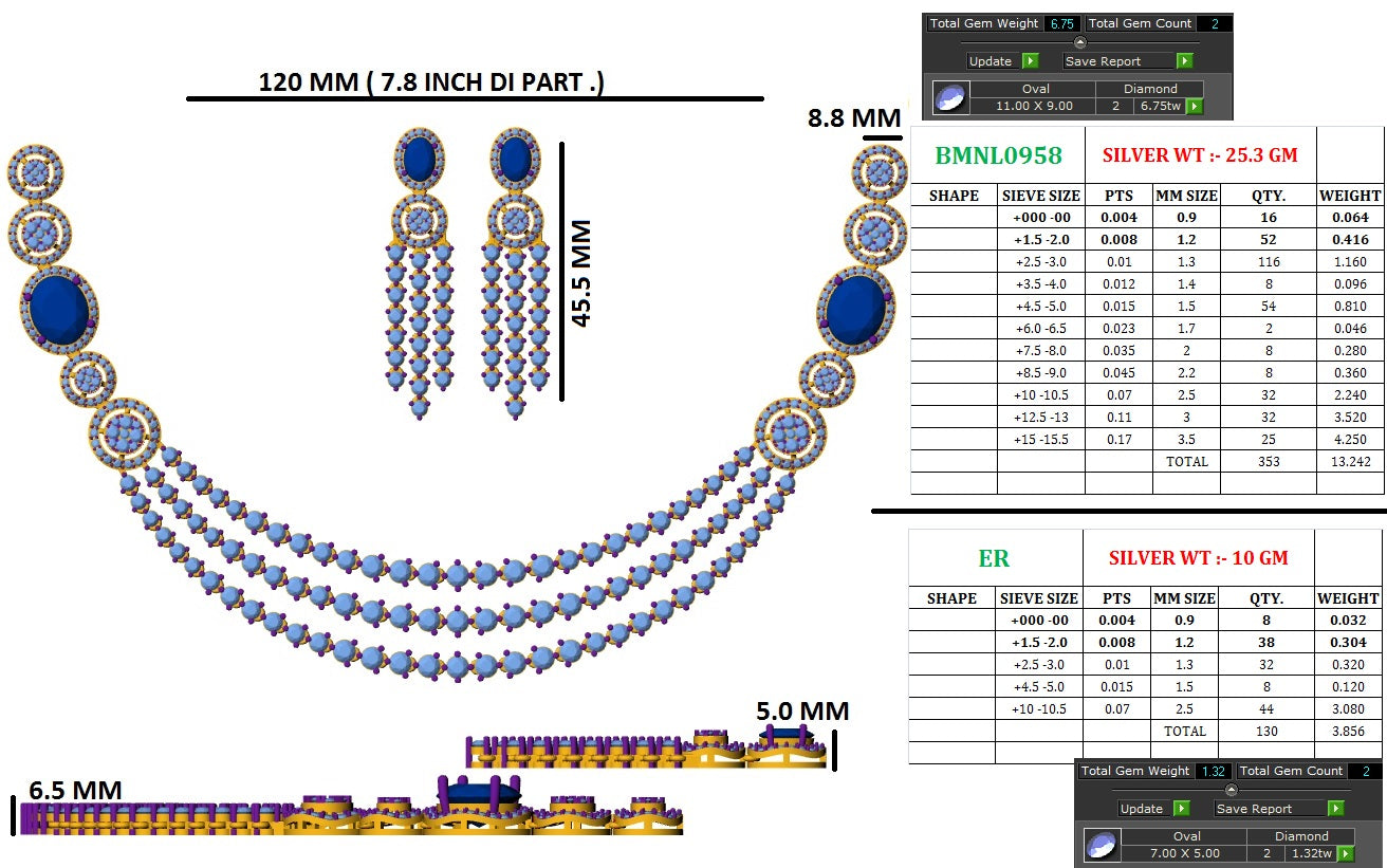 Blue Sapphire Layered Necklace