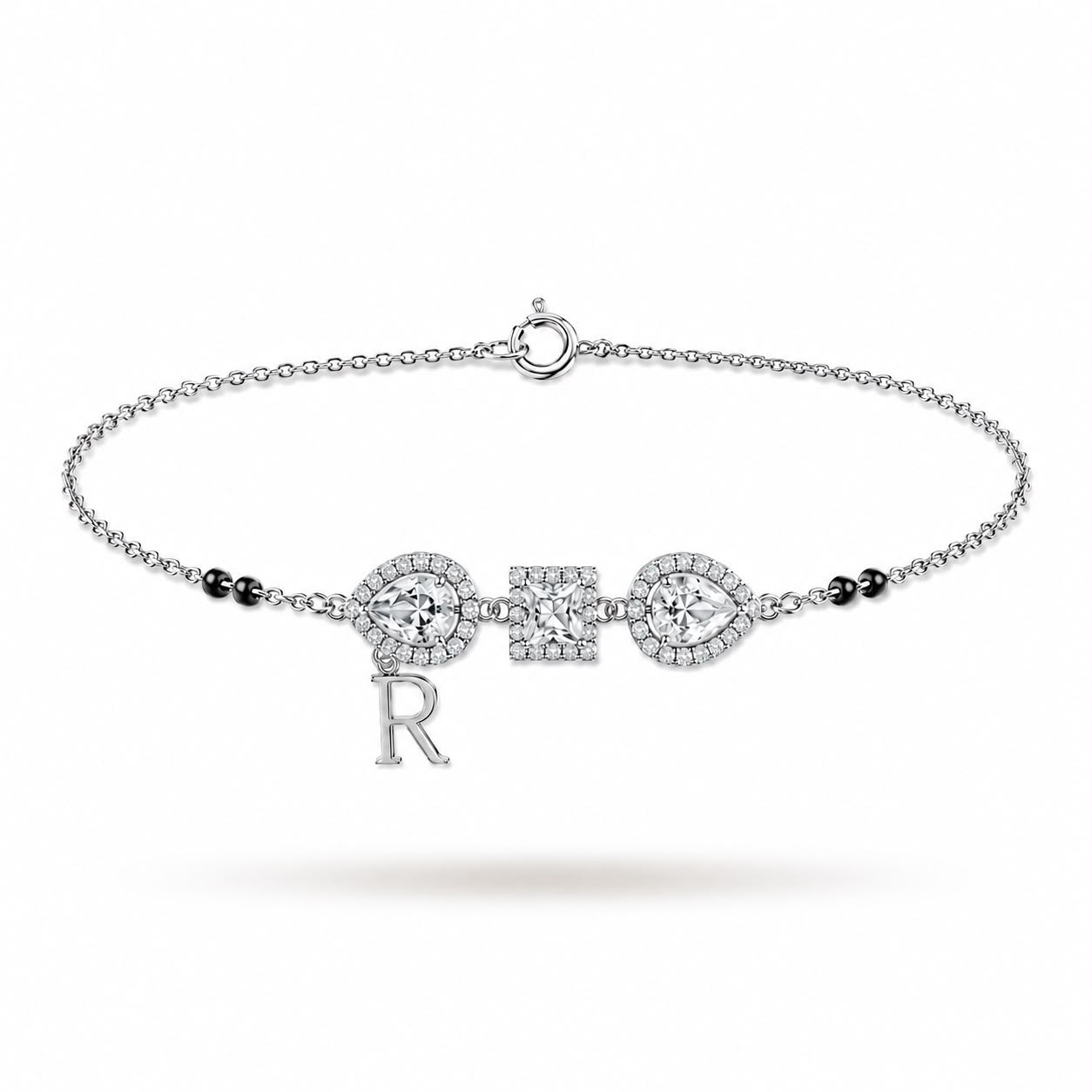Initial Pear Princess Bracelet