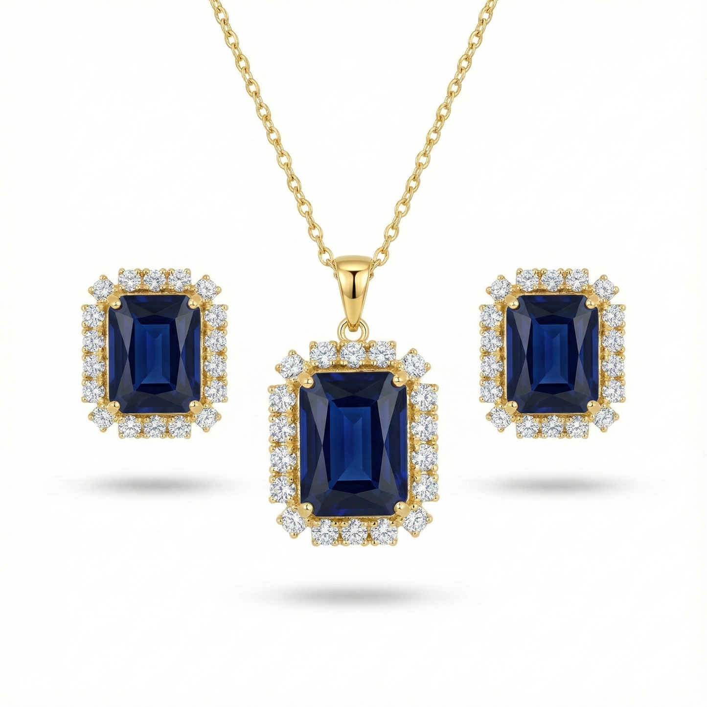 Sapphire Pendant Set