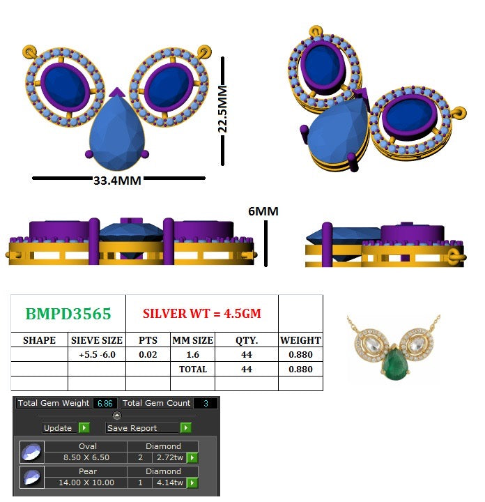 Polki Emerald Necklace Set