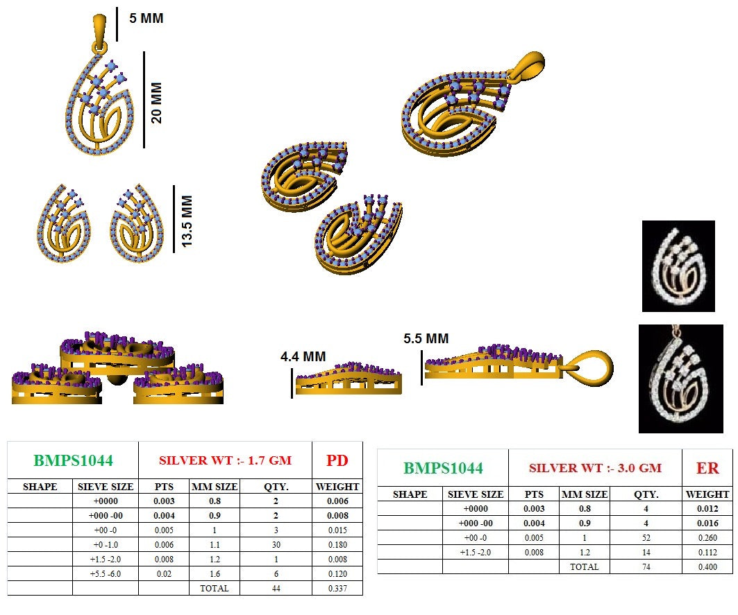 Teardrop Sparkle Pendant Set