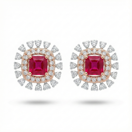 Tulip Diamond Stud Earrings