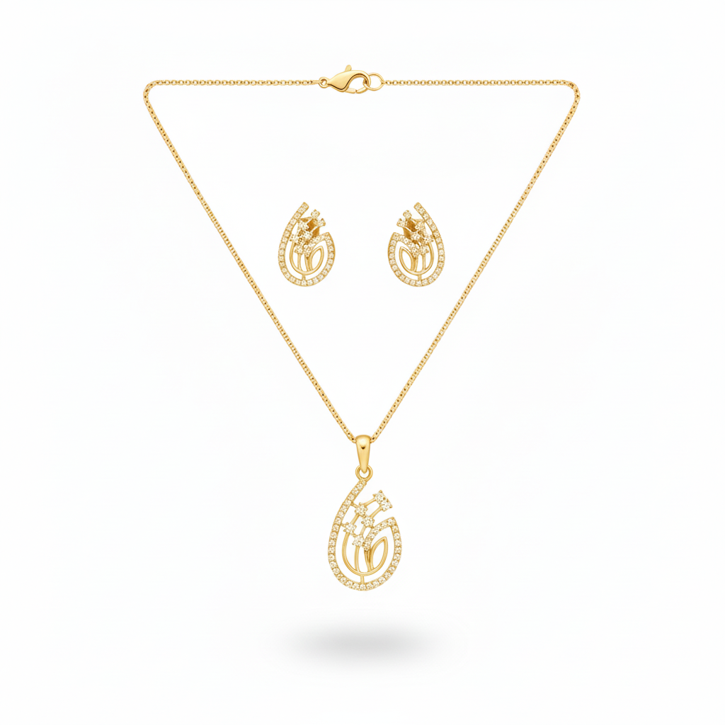 Teardrop Sparkle Pendant Set