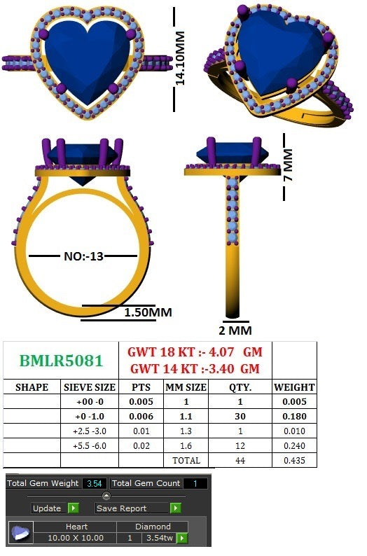 Garnet Heart Halo Ring