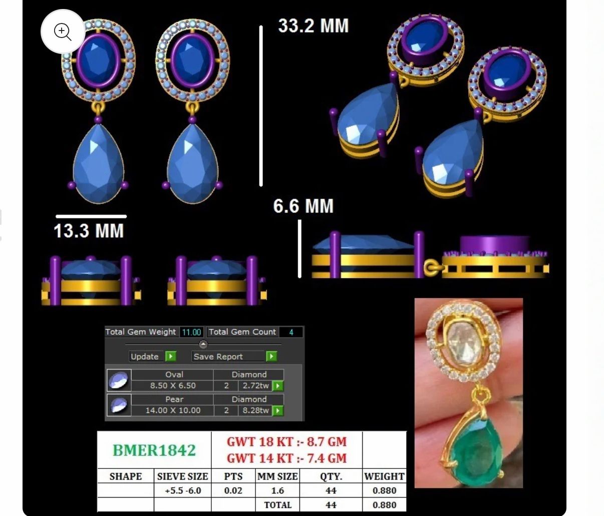 Polki Emerald Necklace Set
