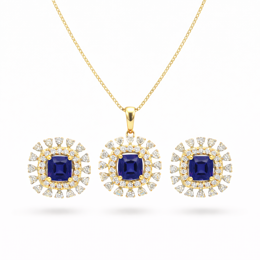 Tulip Diamond Pendant Set (Large)
