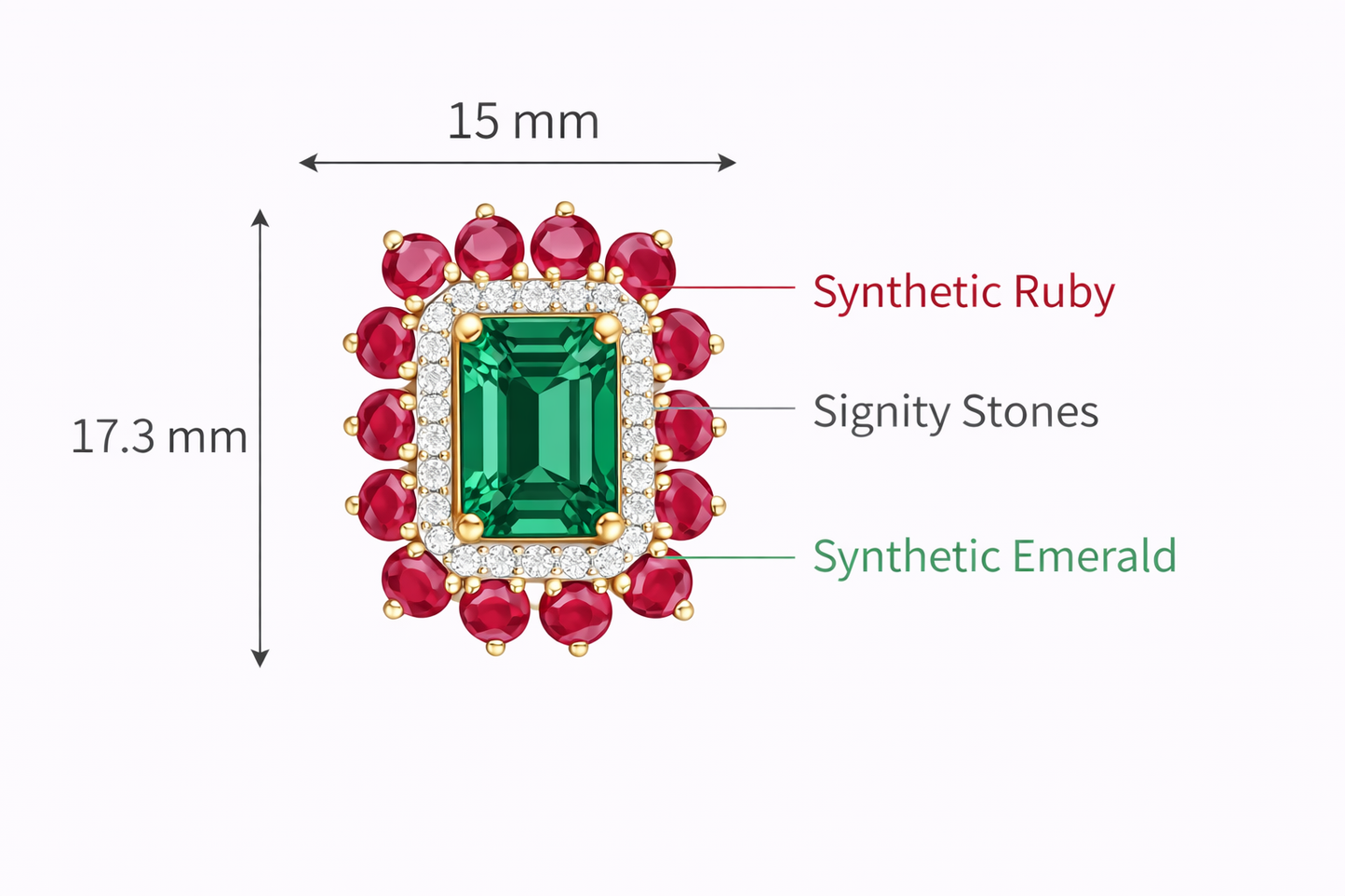 Ruby Emerald Earrings