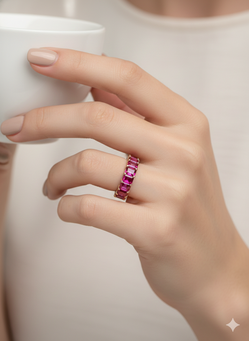 Half Ruby Eternity Ring