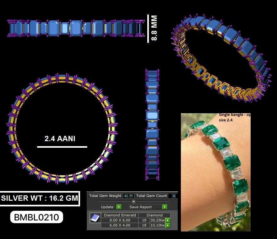 Blue Sapphire Openable Bracelet