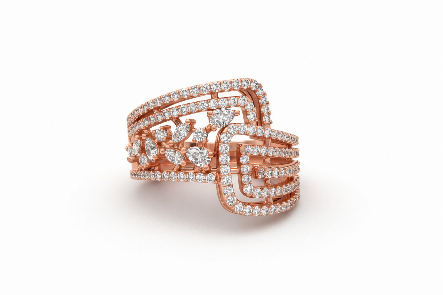 Overlapping Band Ring