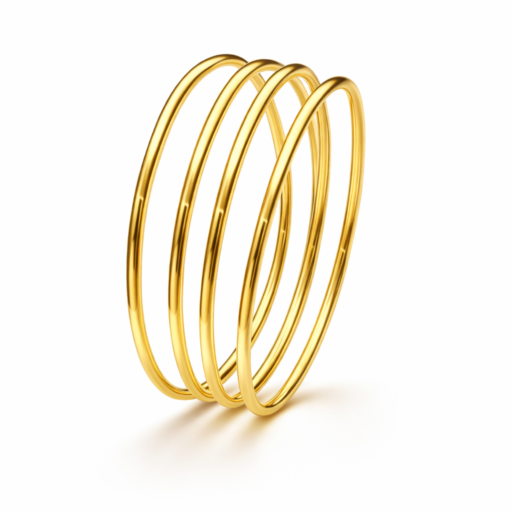 Plain Bangles - Set of Four Bangles