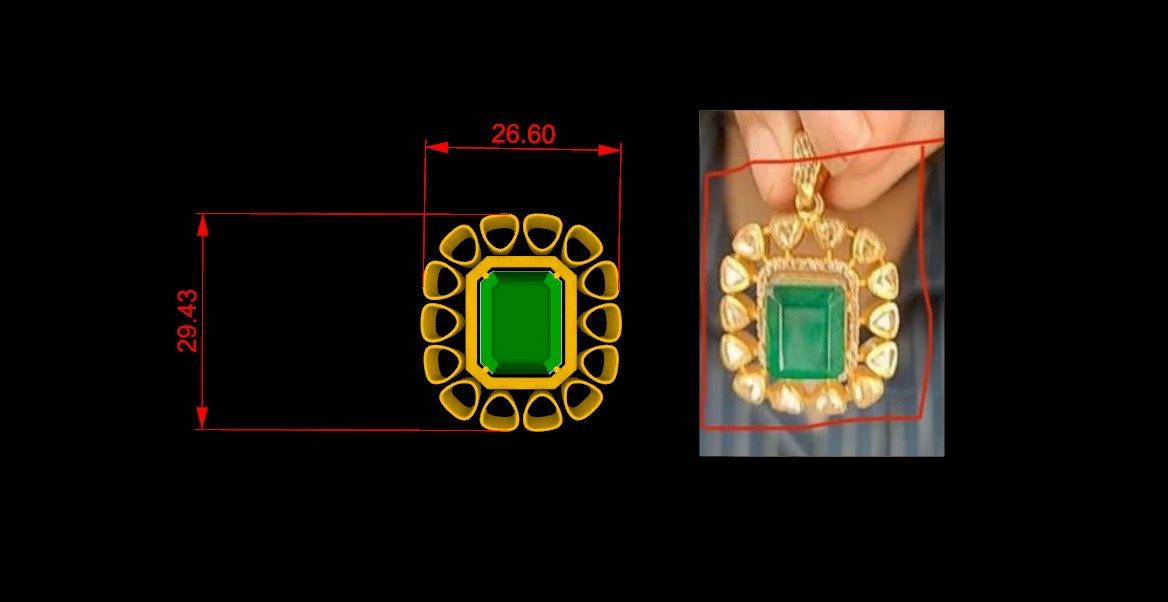 Royal Emerald Polki Moissanite Studs