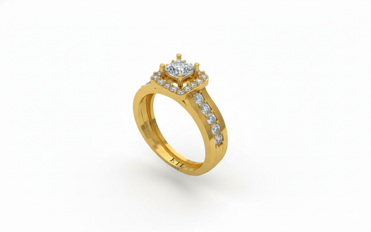 Princess Halo Diamond Ring