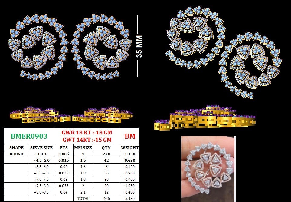 Spiral Diamond Earring