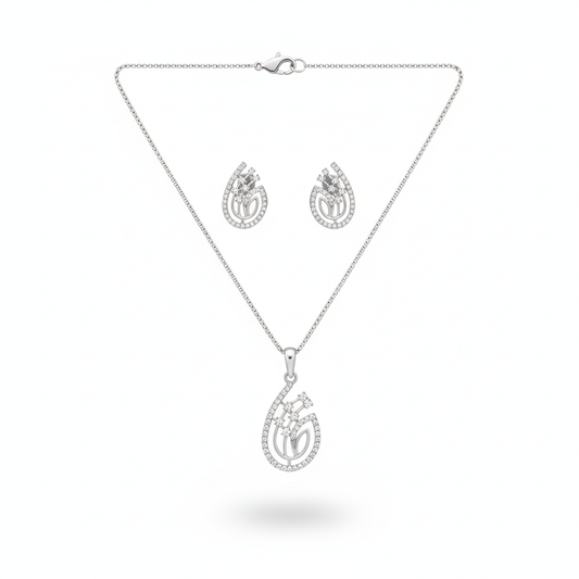 Teardrop Sparkle Pendant Set