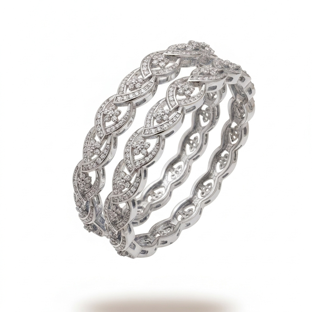Diamond Floral Bangles