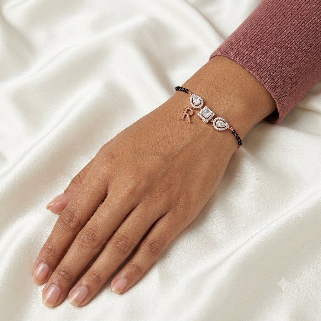 Initial Pear Princess Bracelet