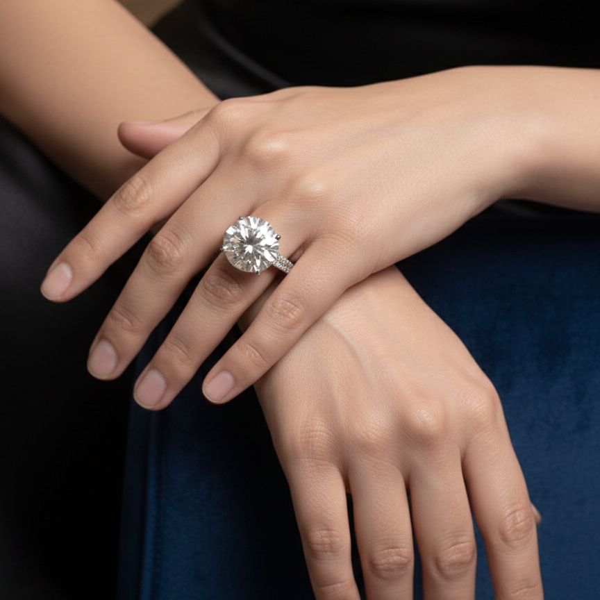 Solitaire Luxe Ring - Moissanite