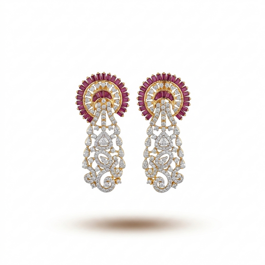 Ruby Channel Diamond Danglers