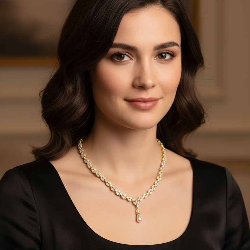 Kashvi's Radiant Pear Necklace