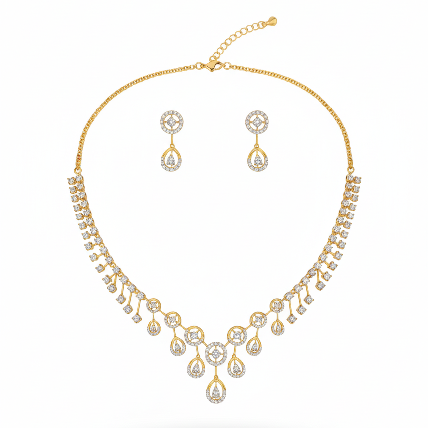 Dropping Diamond Necklace