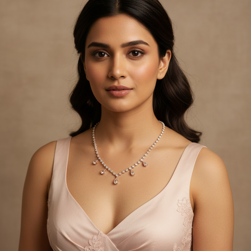 Pear Diamond Necklace