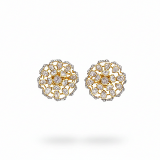 Kundan Polki Floral Earrings