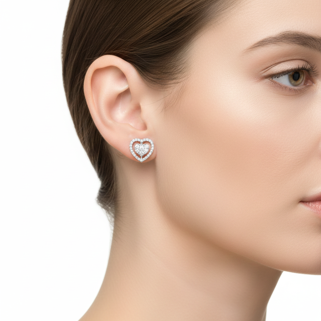 Precious Heart Halo Earrings
