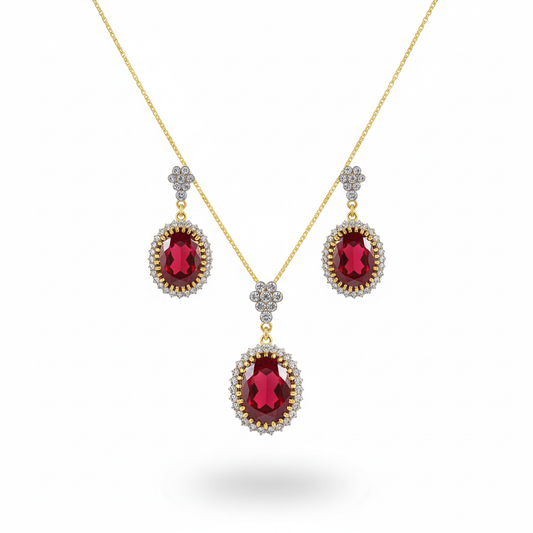 Ruby Pendant Set