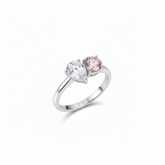 Toi et moi ring - Moissanites
