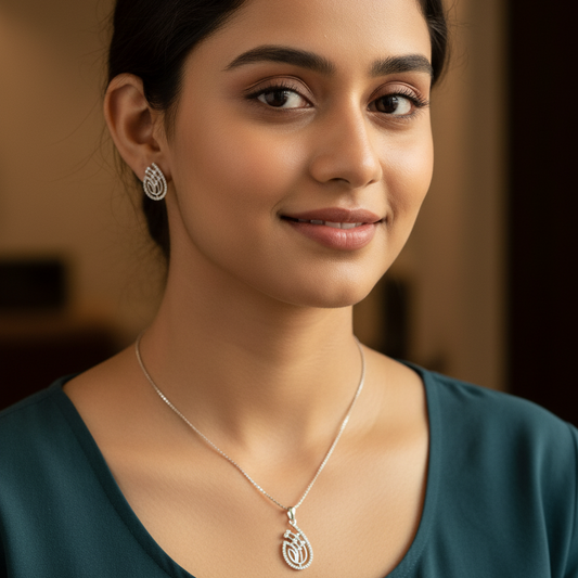 Teardrop Sparkle Pendant Set