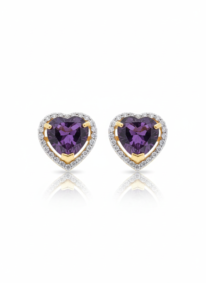 Purple Heart Earrings
