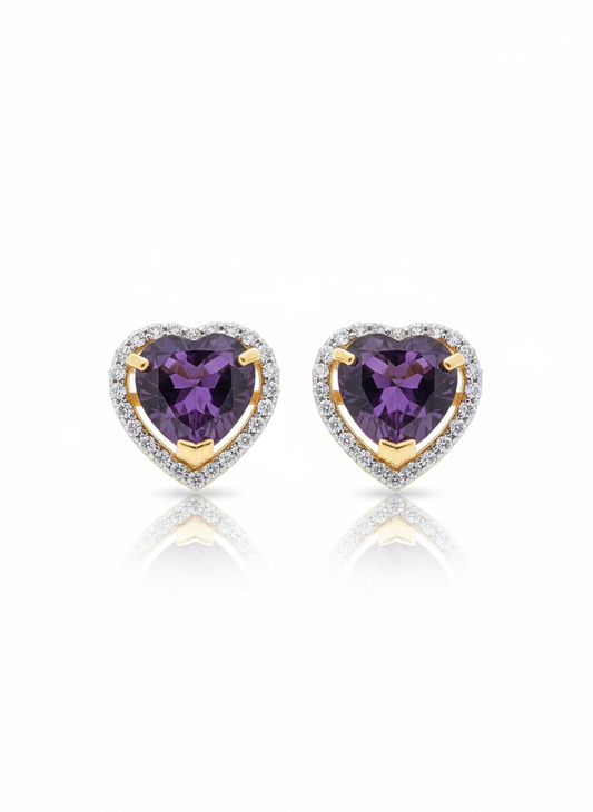 Purple Heart Earrings