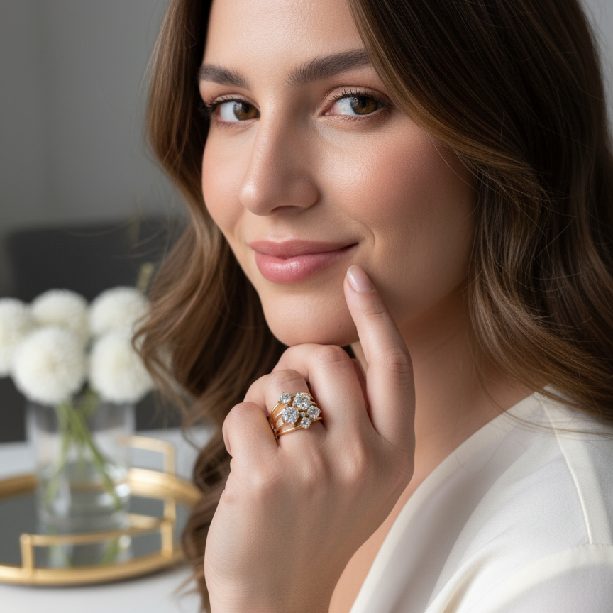 Bubble Magic Moissanite Ring