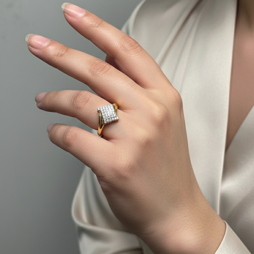 Gold Geometric Ring